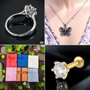 Butterfly Locket With Diamond Cut Ring + Nosepin + Earring
