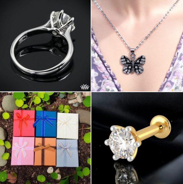 Butterfly Locket With Diamond Cut Ring + Nosepin + Earring