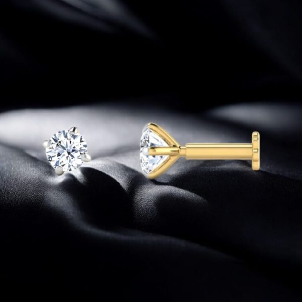 Artificial Rose With Diamond Cut Ring And 18K Nosepin - Image 4