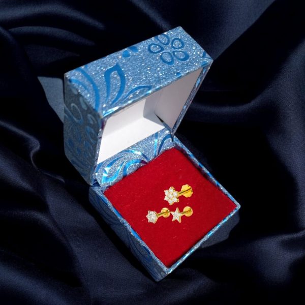 3 Original Diamond Cut 18K Gold Plated Nosepin With Free Gift Box - Image 5