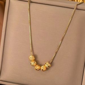 22K Gold Polished 5 Ball Locket