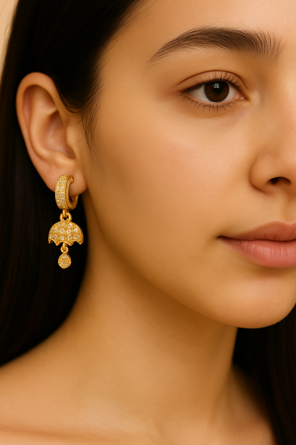 Diamond Cut Earring With Free Finger Ring And Box - Image 3