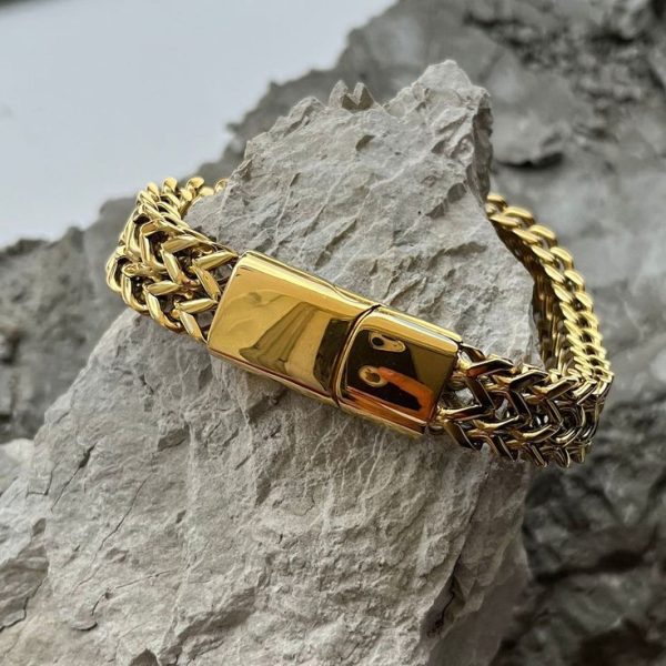 100% Stainless Steel Glossy Golden Bracelet – 5 Years Guarantee - Image 3
