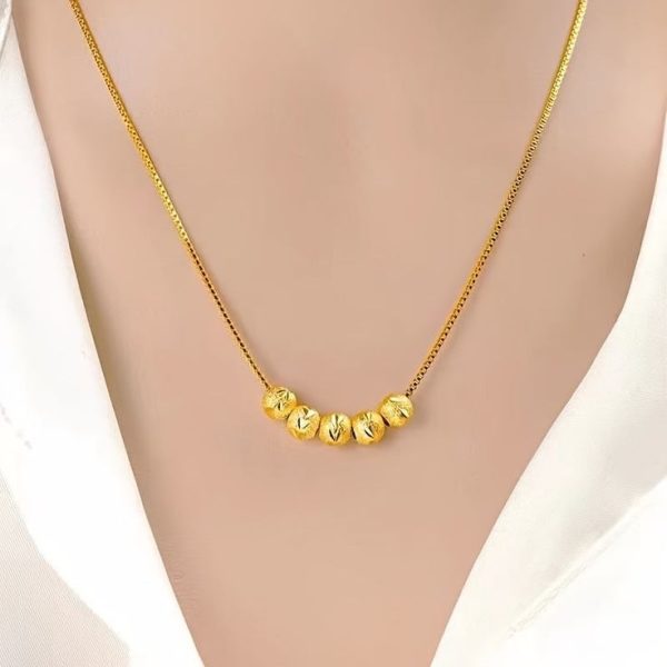 22K Gold Polished Necklace - Diamond Cut Ring and Nosepin - Image 3