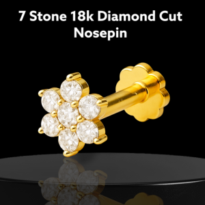 7 Stone 18K Hallmark Gold Plated Diamond Cut Nosepin