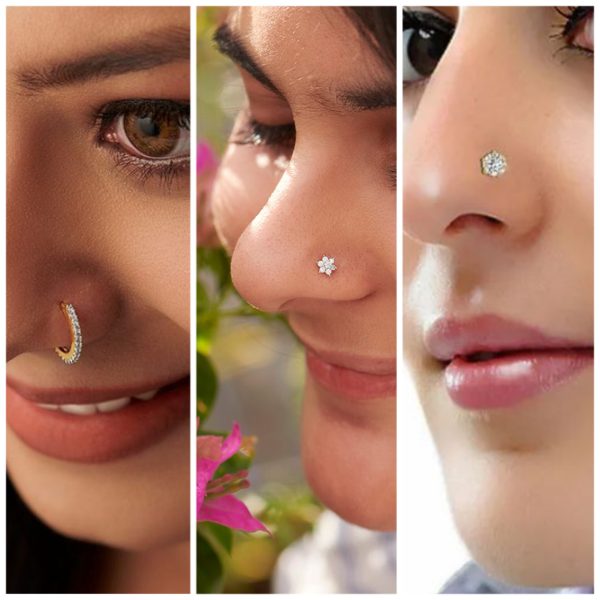 Diamond Cut Nose Noth + 1 and 7 Stone Nosepin With Box - Image 6