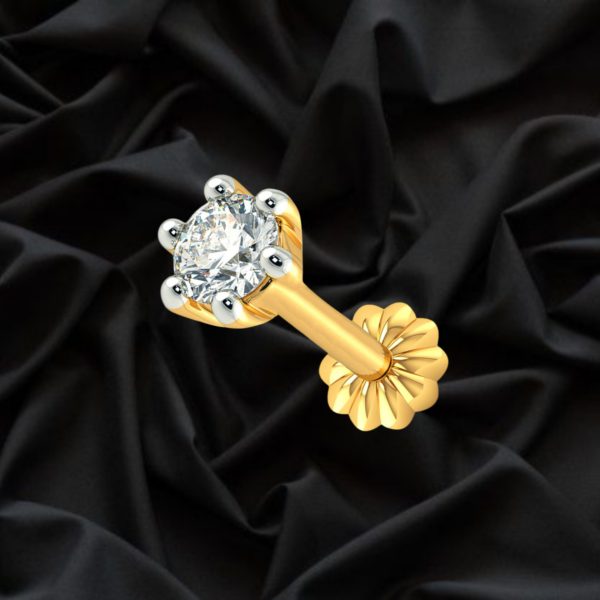 Ring + 1+7 Stone 18K Gold Polished Nosepin Combo with Box - Image 6