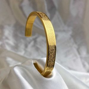 Stainless Steel AYATUL KURSI Cuff Bracelet Golden