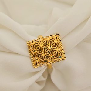 Biscuit Design Finger Ring, Dubai Gold Design