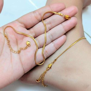 (2 Piece) 22k Gold Polished Bracelet or Payel 2 in 1 Style