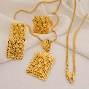 Full Set Biscuit Design Jewellery, Dubai Gold Design C.R Guaranteed