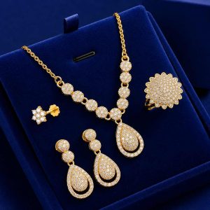 Royal Shine Diamond Cut Gold Plated Full Set Premium Jewellery