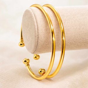 Imaan Open Cuff, Open System Cuff Gold Polished