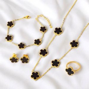 Full Set - New Trendy Luxury Five Leaf Flower Pendent