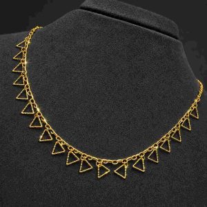 Trangle Laser Cut Chain, 22K Gold Polished Like This Real Gold