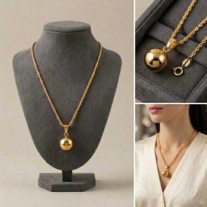 Color Guaranted Xuping Dubai Gold Design Ball Locket with Chain