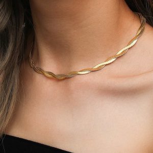 Twisted Snake Chain, Double Layer Short Chain