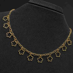 New Star Shape 18k Gold Polished Unique Chain