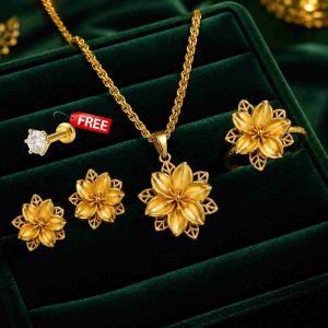 Xuping 22K Gold Plated Rose Locket Full Set, Best Quality