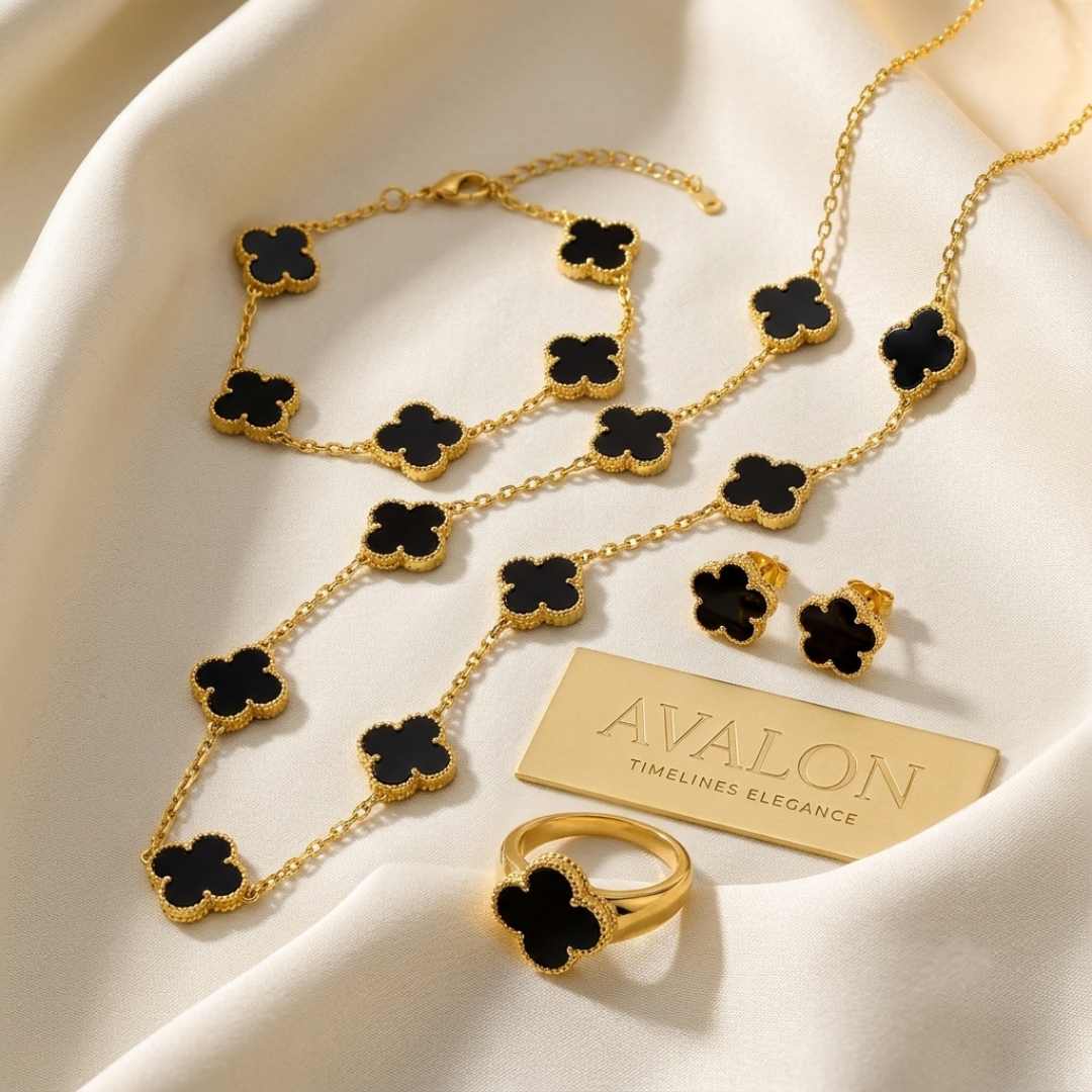 Full Set - New Trendy Luxury Five Leaf Flower Pendent