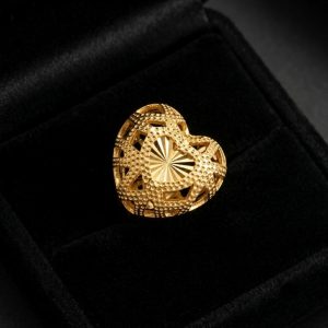 22K Gold Plated Love Ring with 100% Color Guaranteed