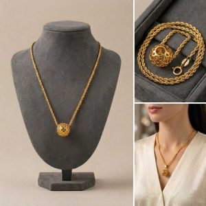 Color Guaranteed 22k Gold Design Word Locket & Chain